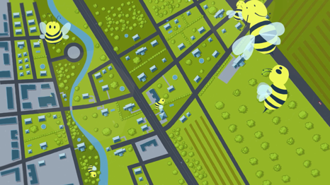 Illustration d’une scène tirée de la vidéo de motion design sur la Brûlure bactérienne des pommiers