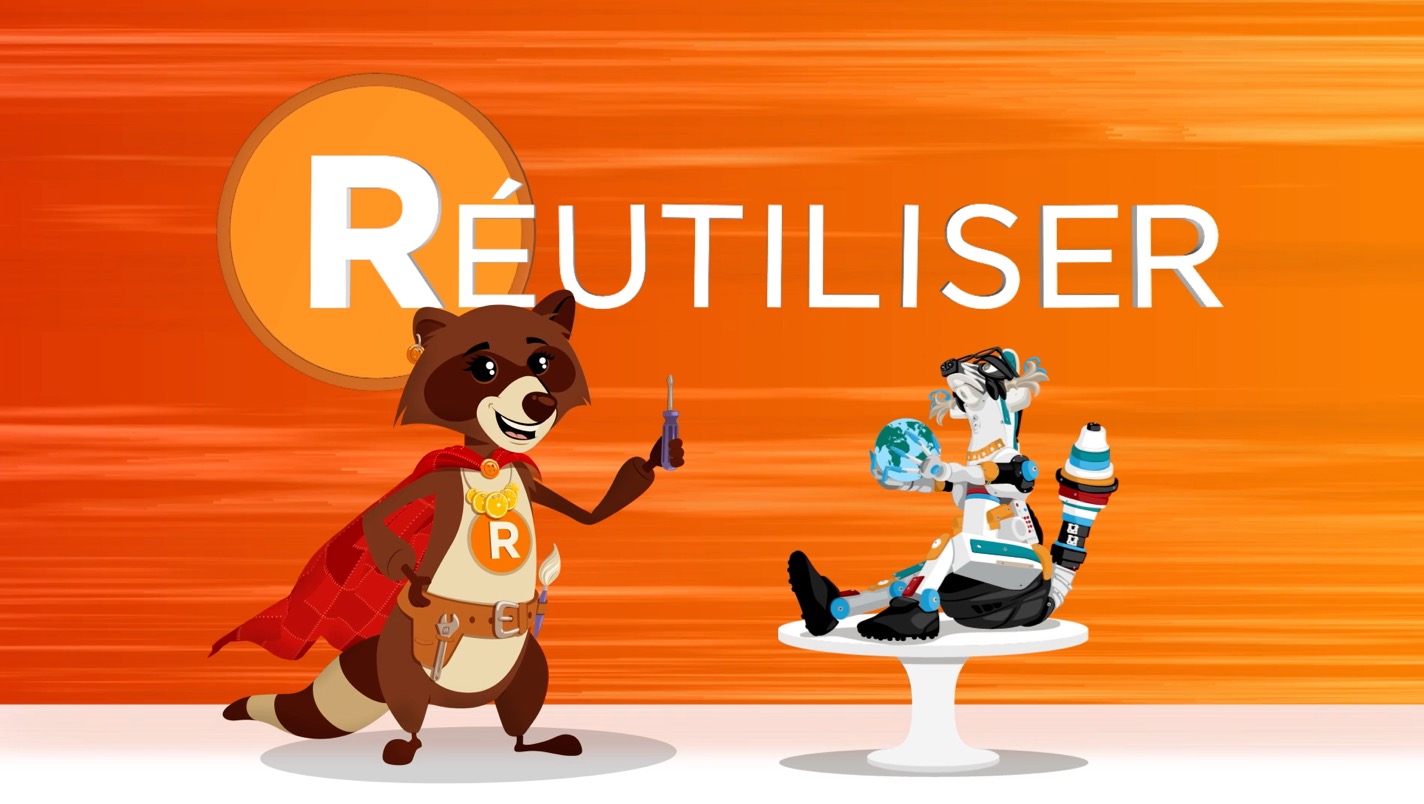 Illustration tirée de la vidéo de motion design pour la vidéo Les 3R à la rescousse.